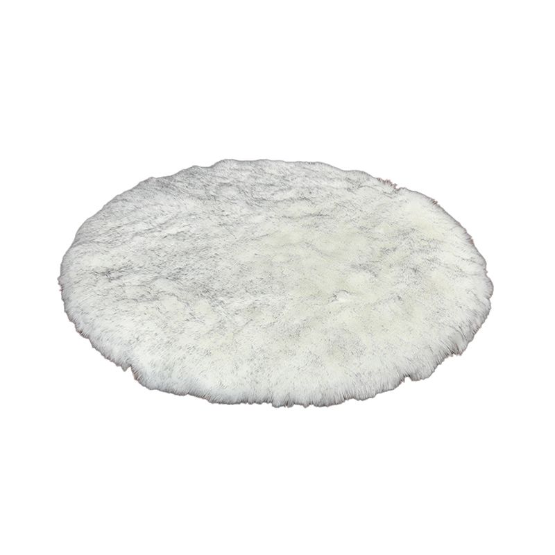 Mei Stylish - Round Anti-Slip Floor Rug - White - 80 cm