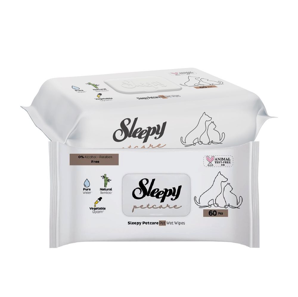 Sleepy - Pet Care Wet Wipes - 60 Pcs