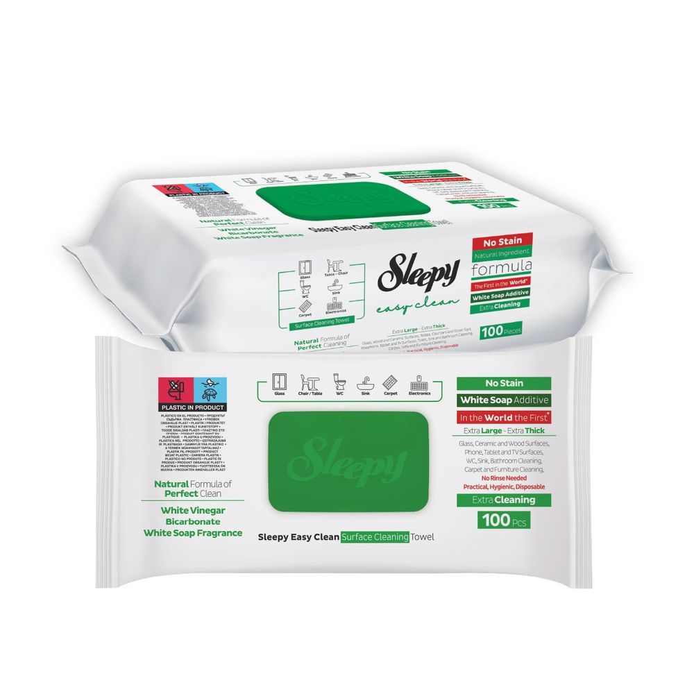 Sleepy - Multi Surface Cleaning Wipes - White Soap - 100 Pcs