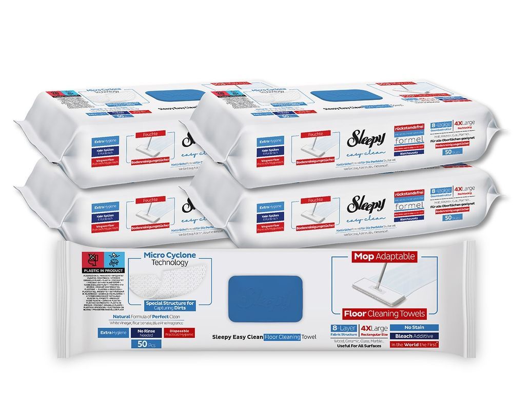 Sleepy - Easy Clean Mop Wipes - Bleach/Blue Pine - Pack of 4 - 200 Pcs