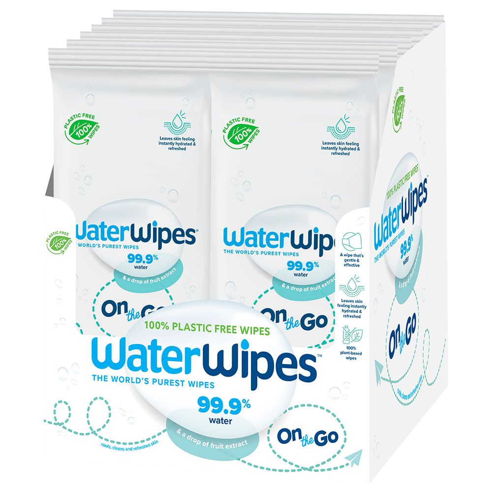 Waterwipes - On-The-Go Plastic Free Wipes - Pack Of 448