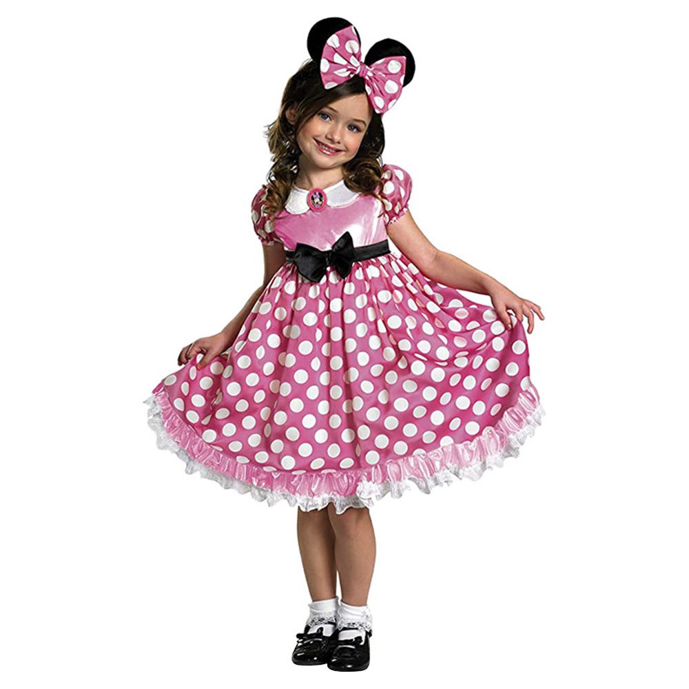 Party Centre - Minnie Mouse Glow In The Dark Disney Costume - Pink