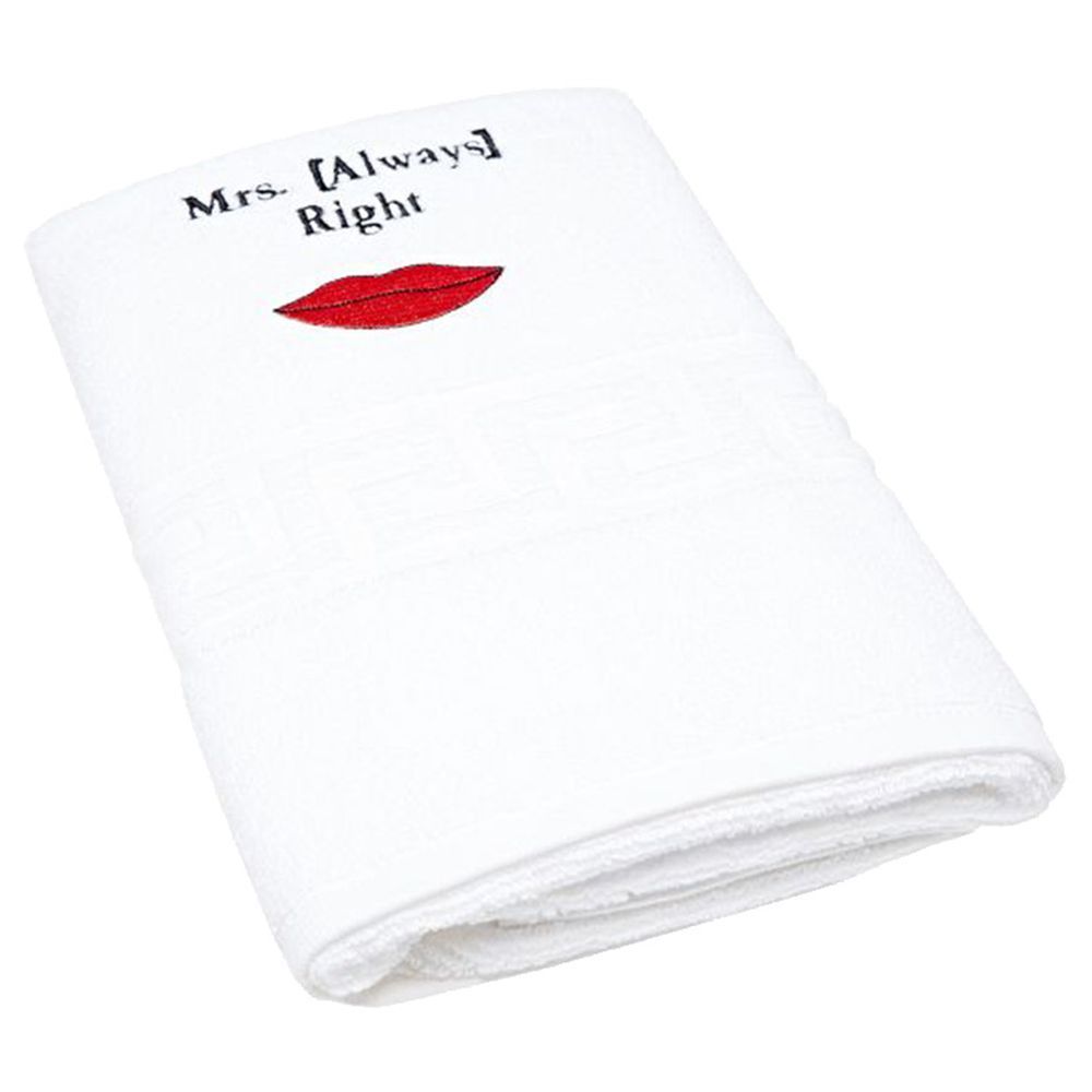 Byft - Premium Mrs. Always Right Bath Towel - White