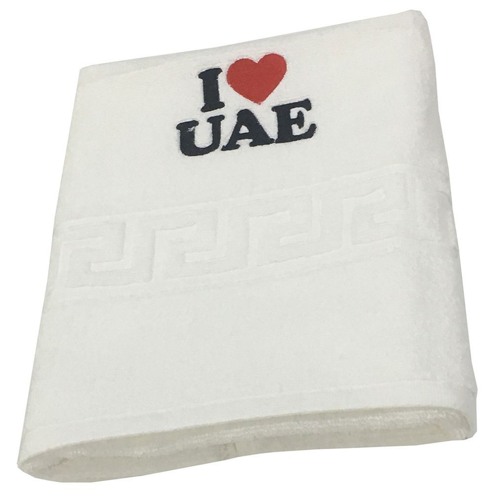 Byft - I Love Uae Embroidered Bath Towel - White