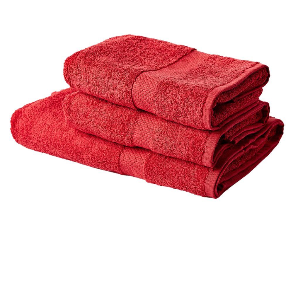 Byft - Bath Towel Set - Red - 3pcs