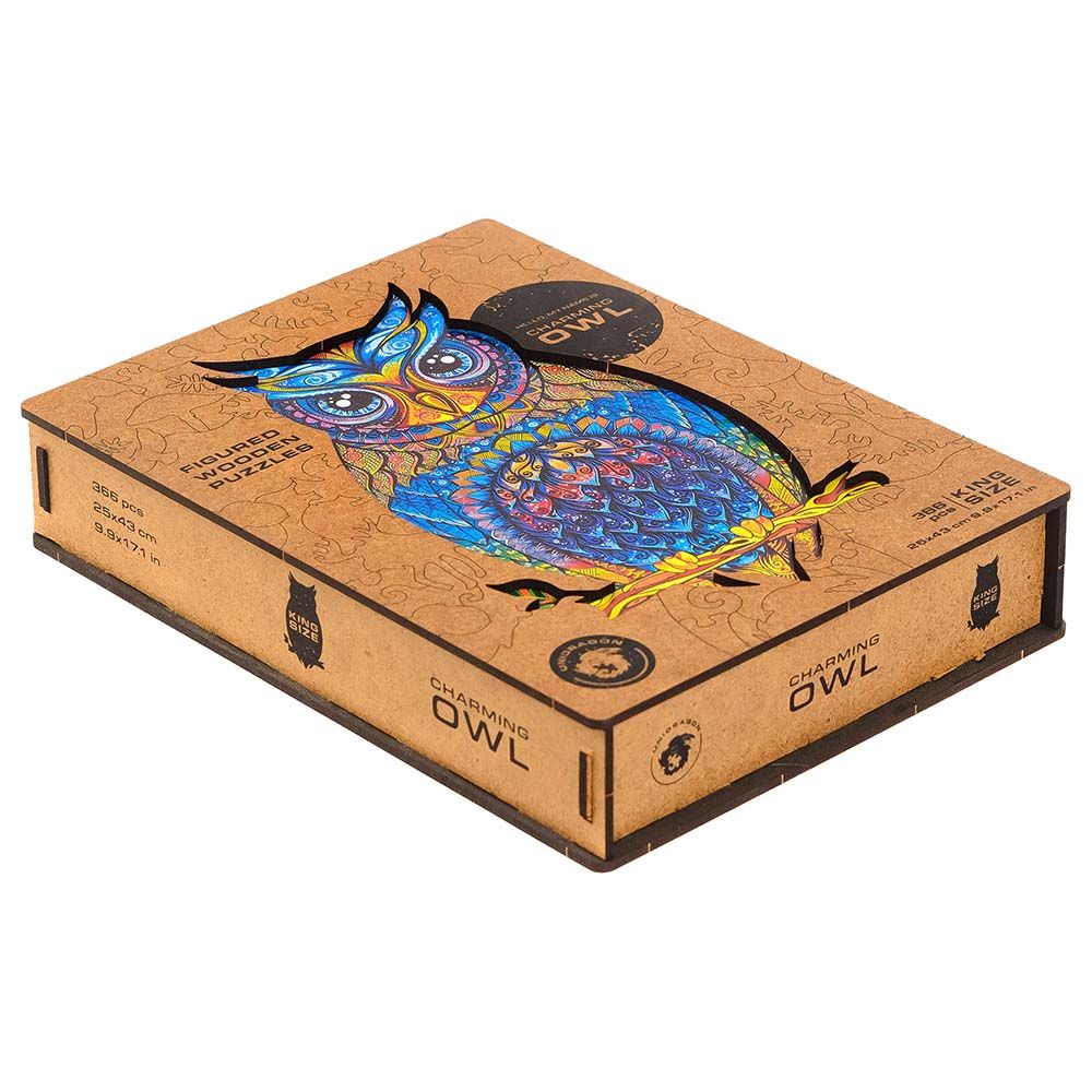 Unidragon - Figured Wooden Puzzle Kit - Charming Owl - King - 366pcs