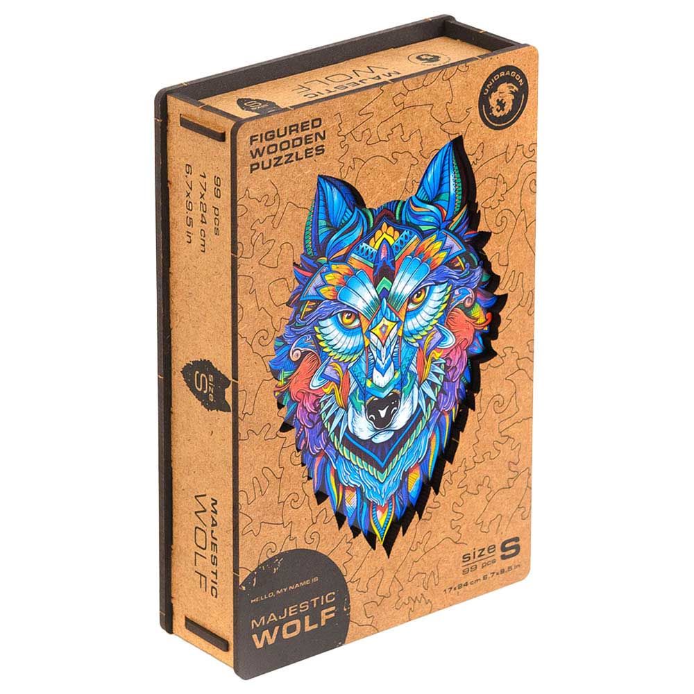 Unidragon - Figured Wooden Puzzle Kit - Majestic Wolf - Small - 99pcs