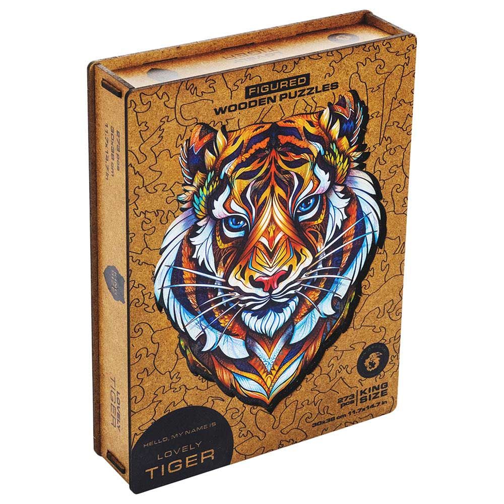 Unidragon - Figured Wooden Puzzle Kit - Lovely Tiger - King - 273pcs