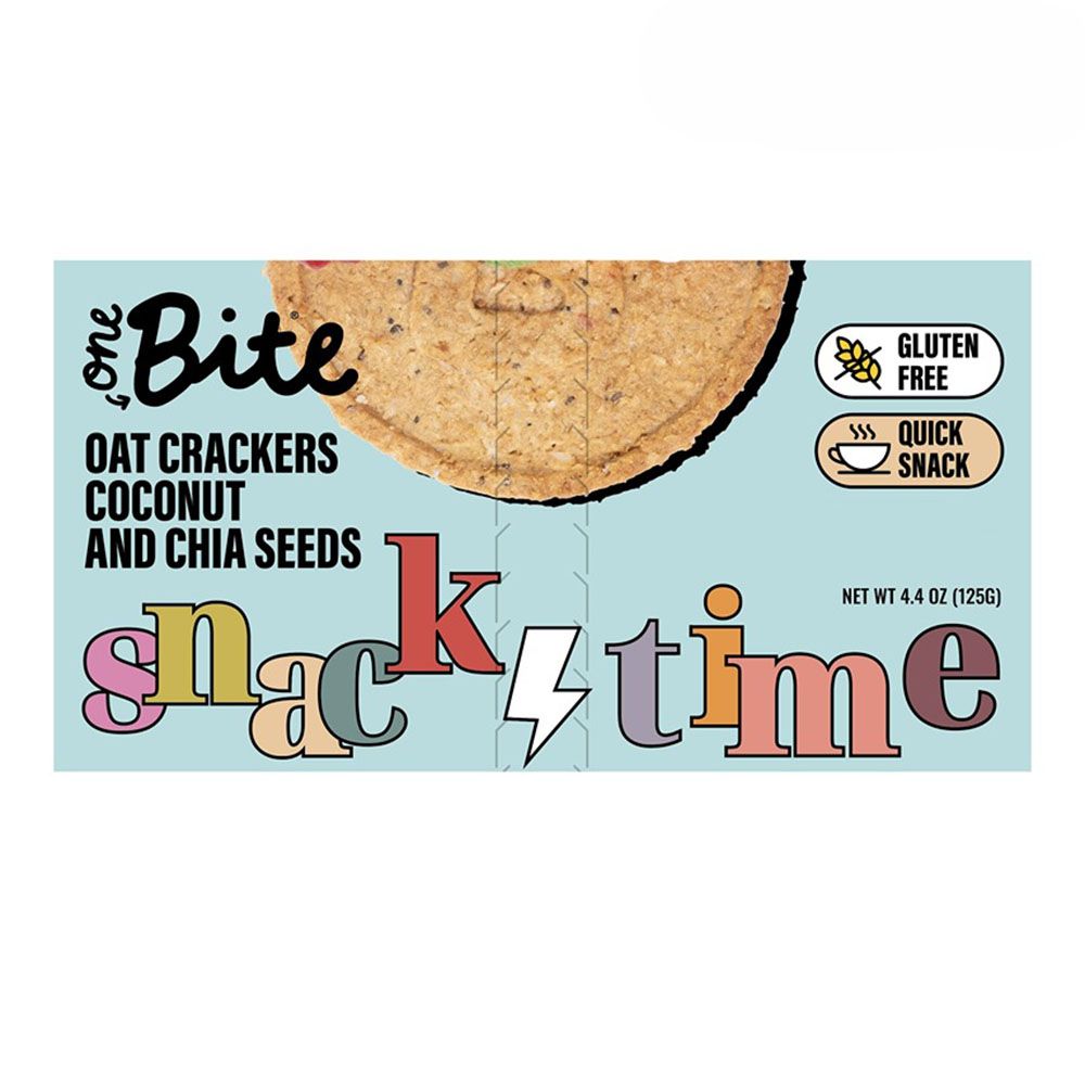 One Bite - Gluten Free Oat Cracker - Coconut And Chia Seeds - 125 gm