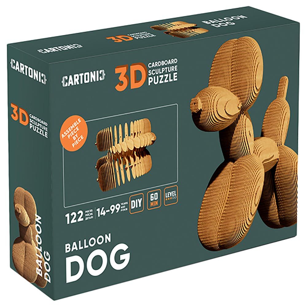 Cartonic - 3D Cardboard Sculpture Puzzle - Balloon Dog - 122pcs