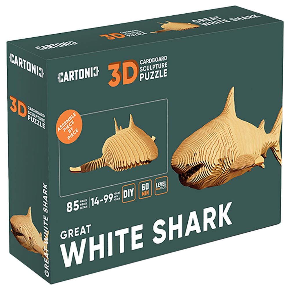 Cartonic - 3D Cardboard Sculpture Puzzle - Shark - 85pcs