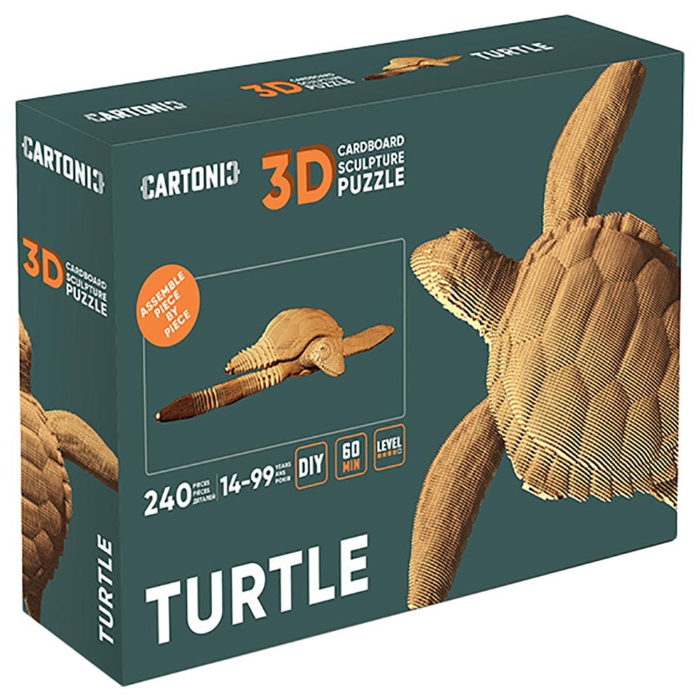 Cartonic - 3D Cardboard Sculpture Puzzle - Turtle - 240pcs