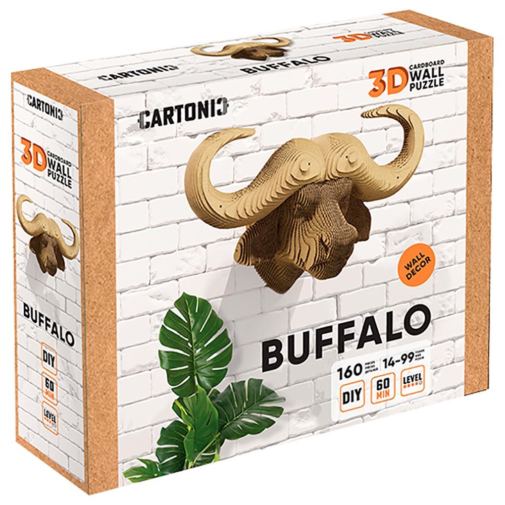 Cartonic - 3D Cardboard Wall Puzzle - Buffalo - 160pcs