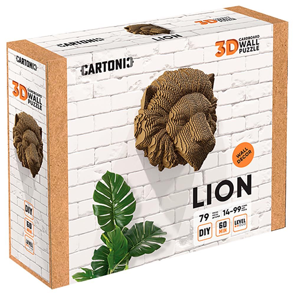 Cartonic - 3D Cardboard Wall Puzzle - Lion - 79pcs