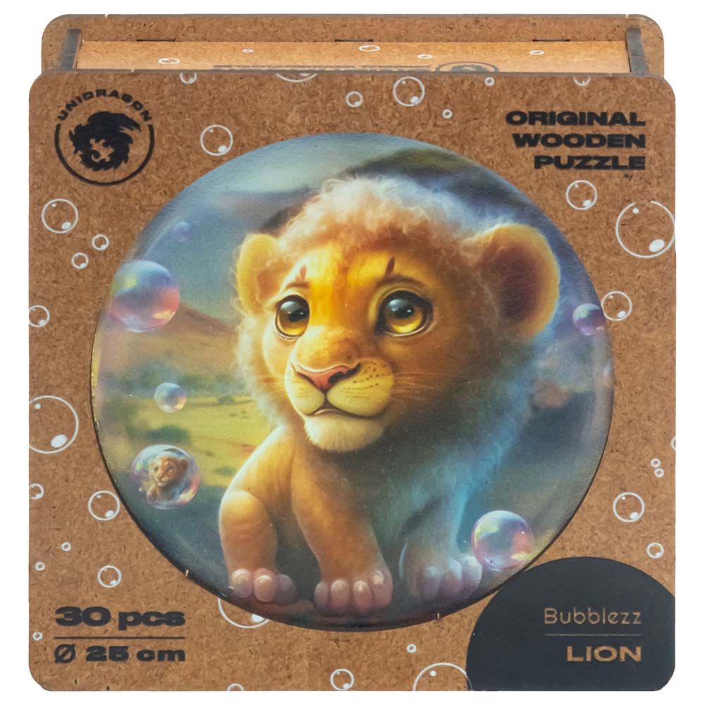 Unidragon - Figured Wooden Puzzle Kit - Lion Bubblezz - 30pcs