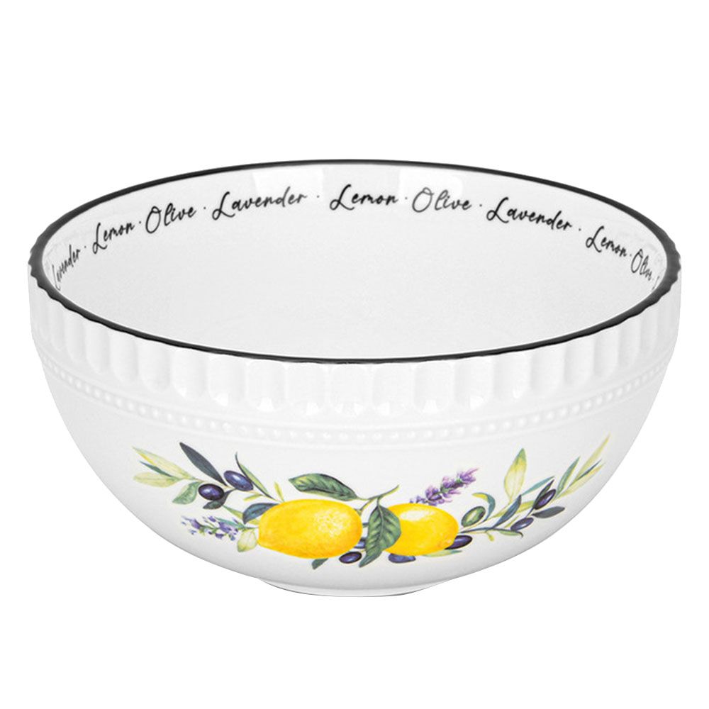 Fissman - Lemon Provence Series Porcelain Bowl - White - 16 cm