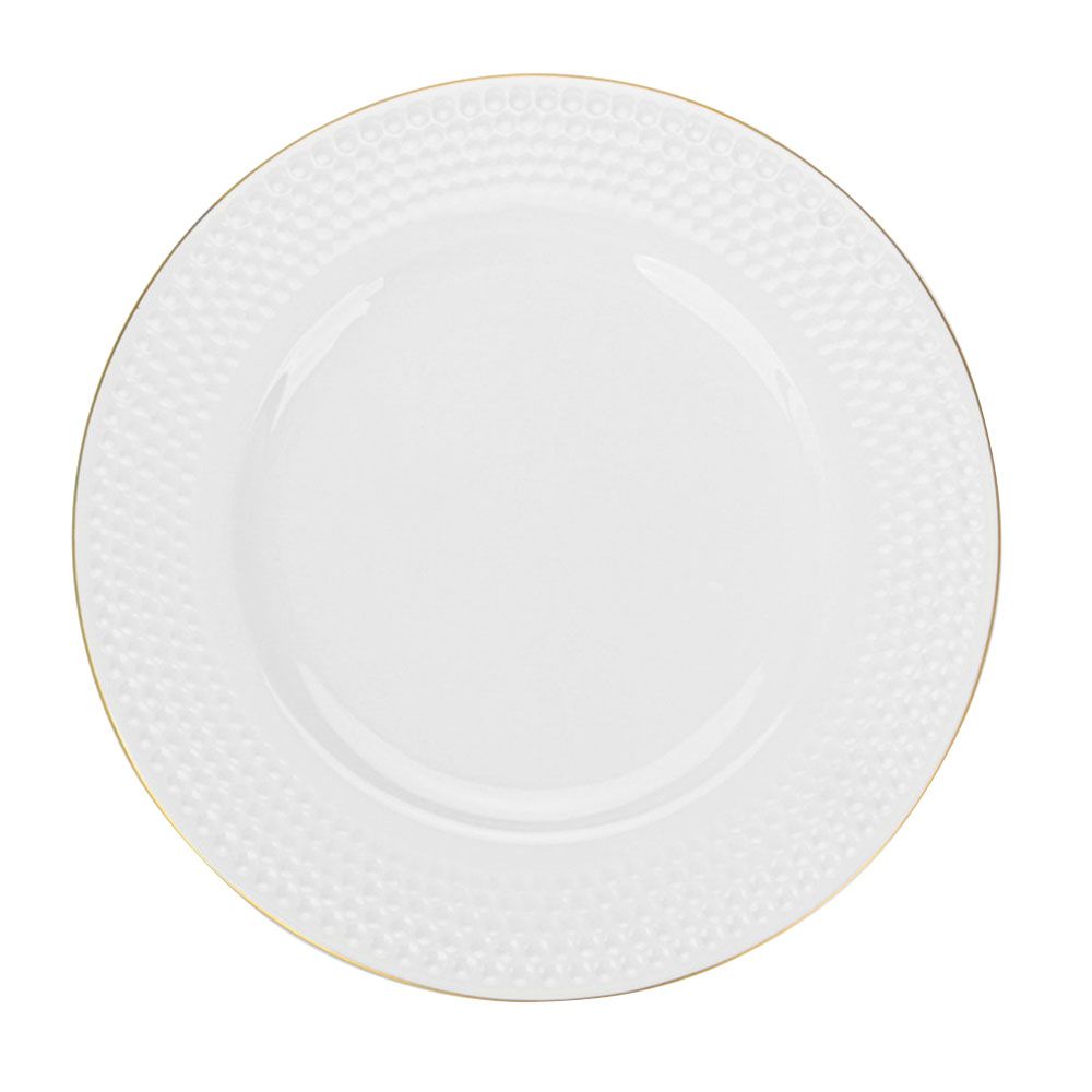 Fissman - Noemi Fine Bone China Plate - White - 25 cm - 2pcs