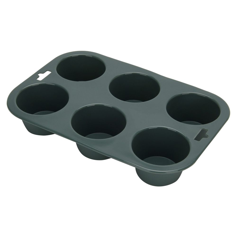 Fissman - 6 Cups Silicone Muffin Mould - Green - 23.5x16x4 cm