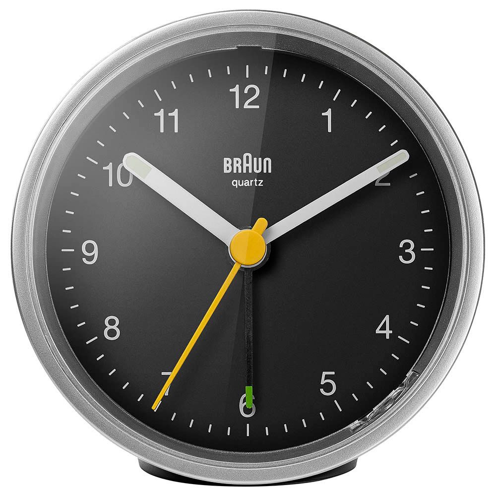 Braun - Analog Alarm Clock - Silver/Black