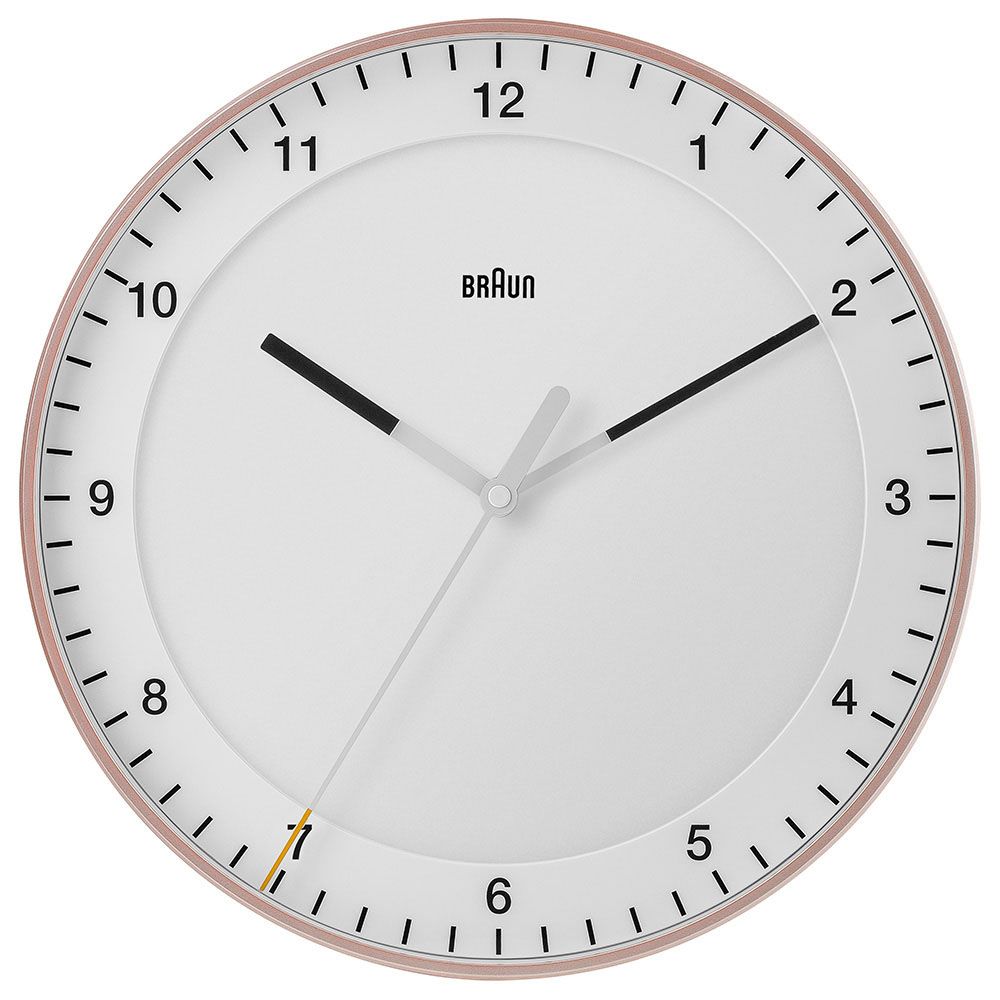 Braun - Round Wall Clock - Pink/White - 30 cm