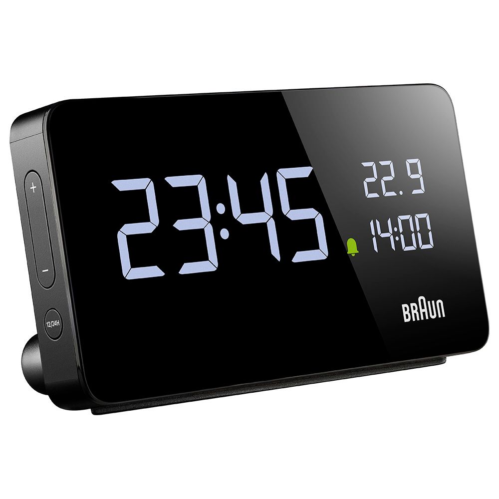 Braun - Digital Alarm Clock With USB-C Charging Ports - Black