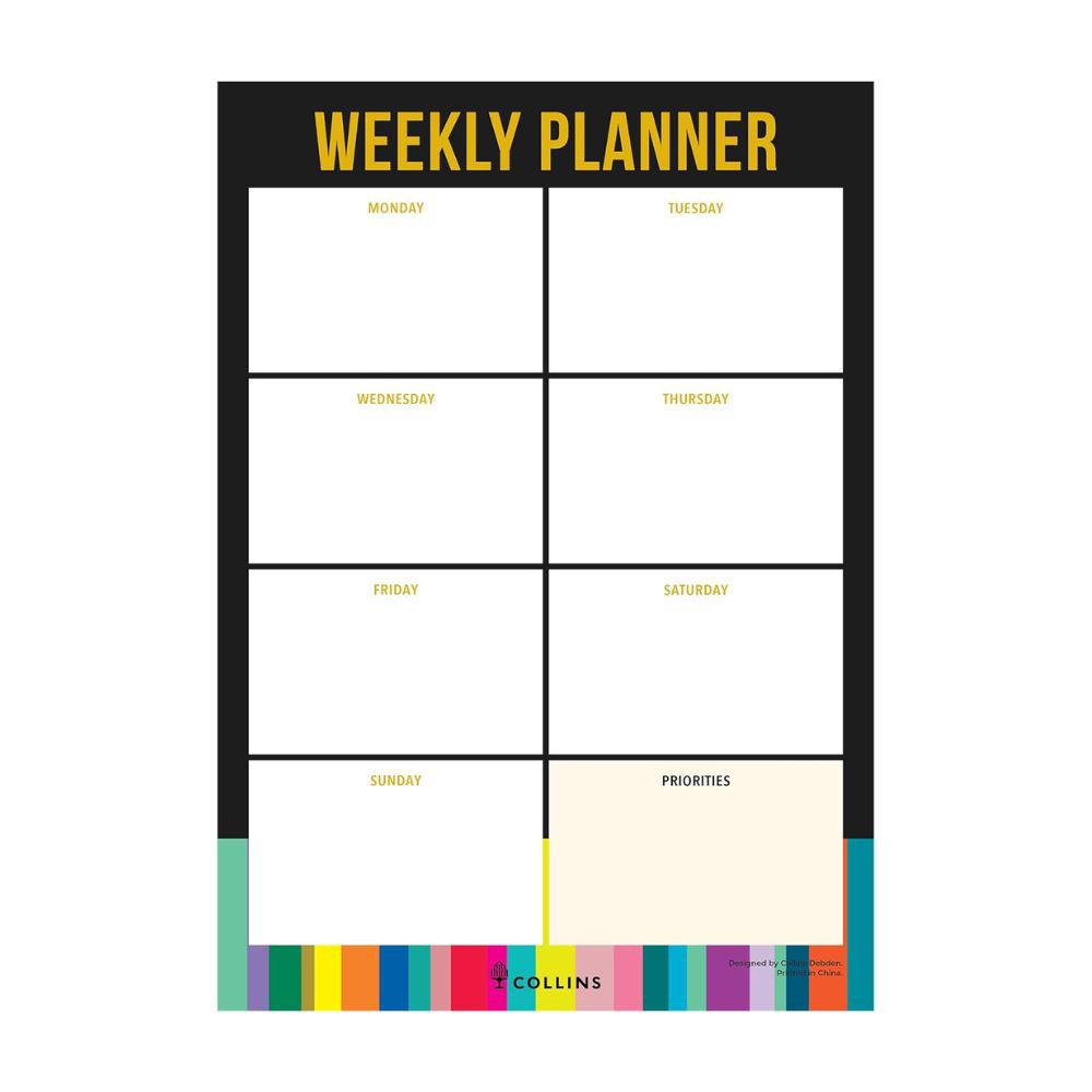 Collins - Edge Rainbow A4 Weekly Desk Pad