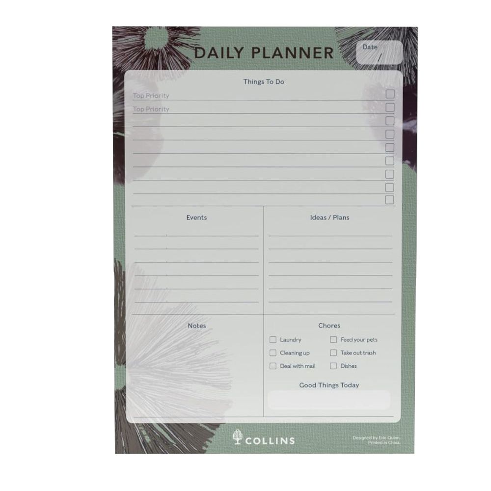 Collins - Flourish A5 Daily Desk Pad - Grey