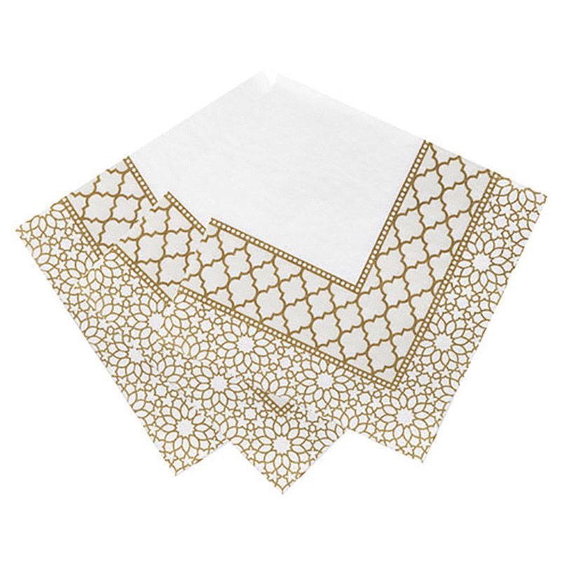 Talking Tables - Party Porcelain Gold Paper Napkins - 21pcs - White/Gold