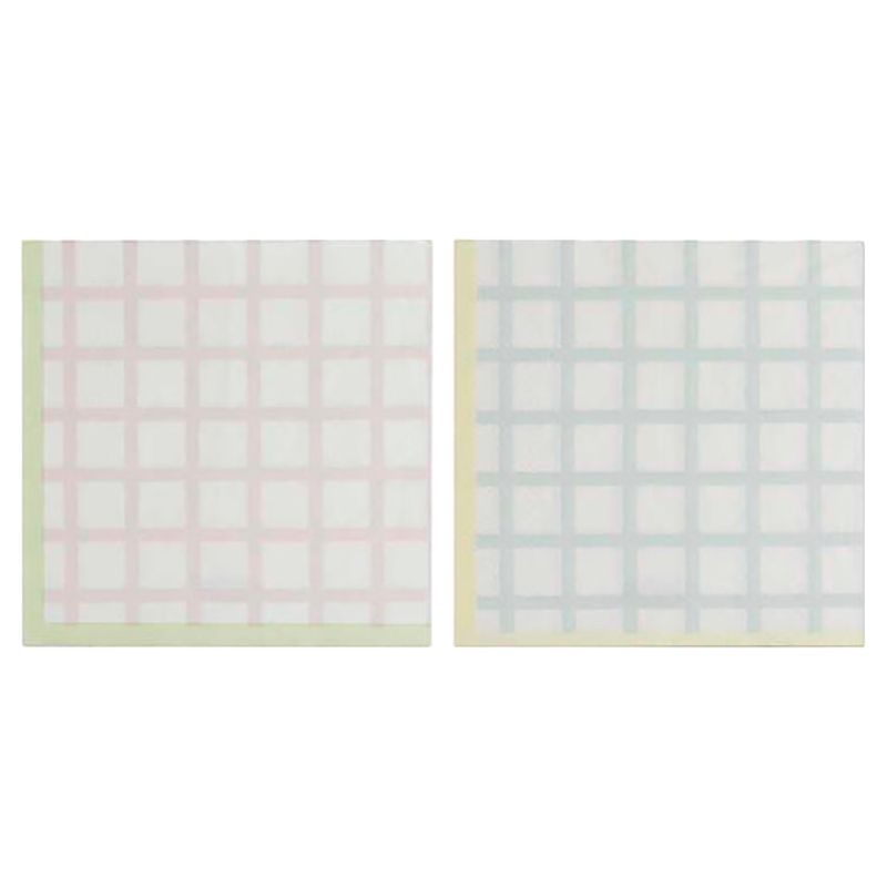 Ginger Ray - Pastel Gingham Easter Paper Napkins - 16pcs