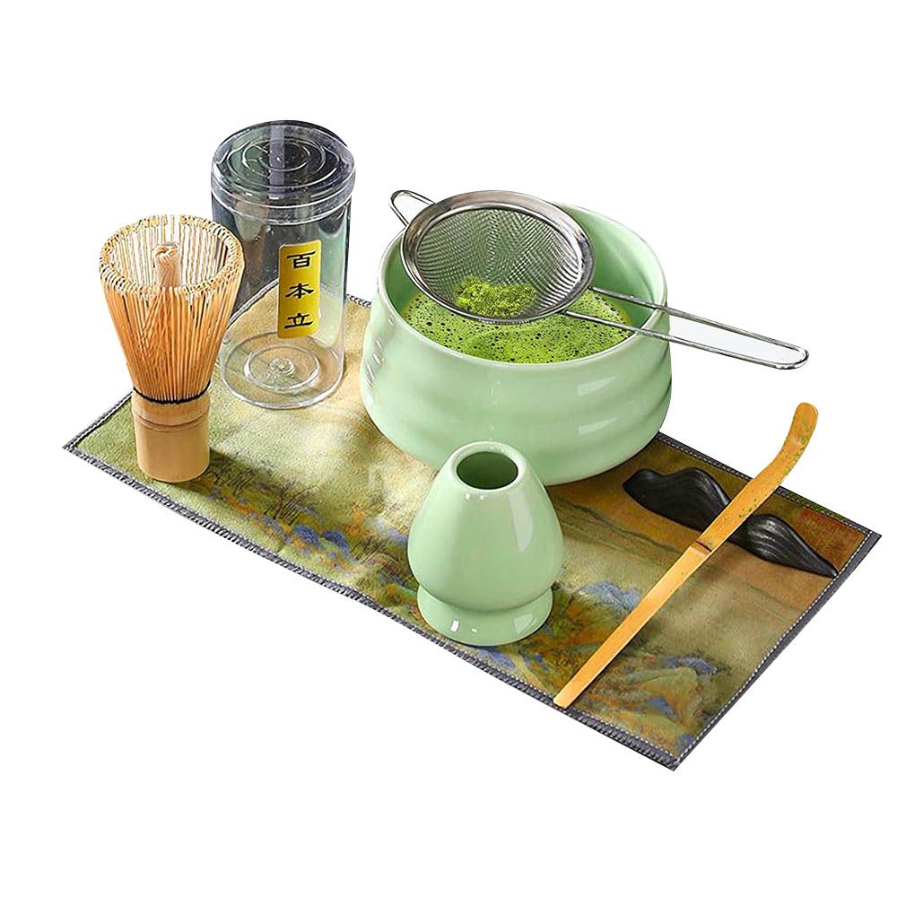 Jinou - Matcha Whisk For Mixing Tea - Green - 7 Pcs