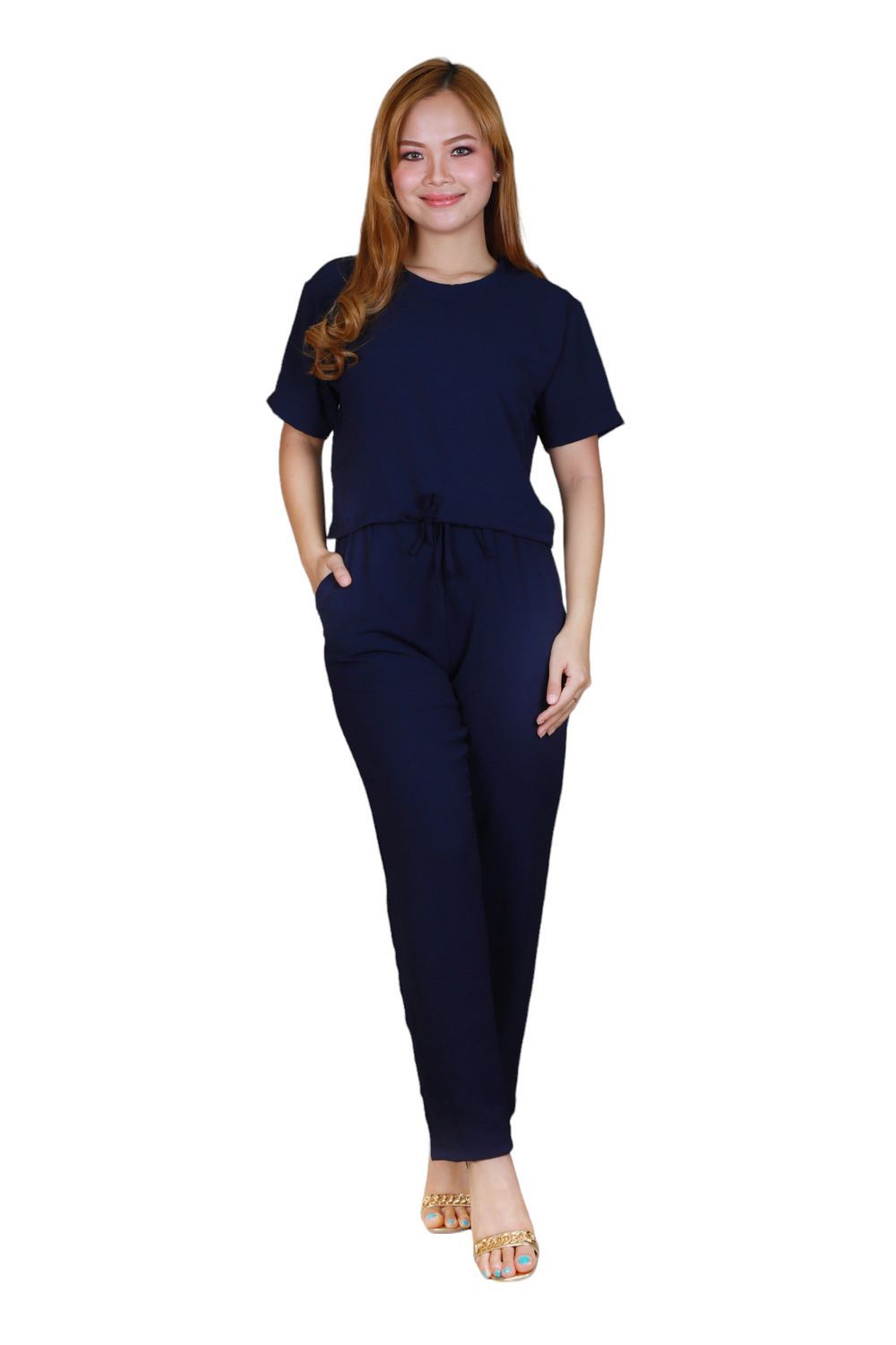 Veronica - Elegant Lounge Co-Ord Set - Navy