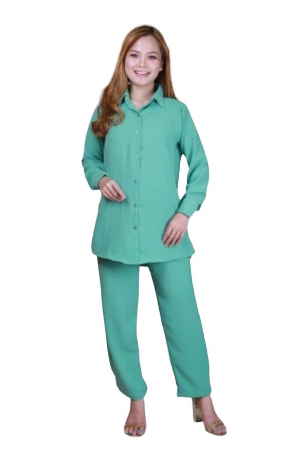 Veronica - Stylish & Comfortable Full Sleeves Co-Ord Set - Mint Green