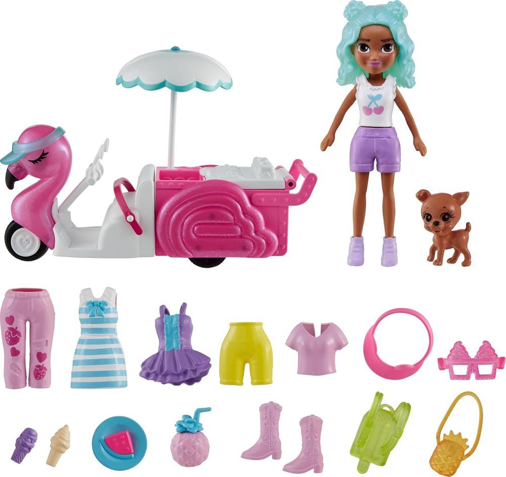 Polly Pocket - Flamingo Moped Playset