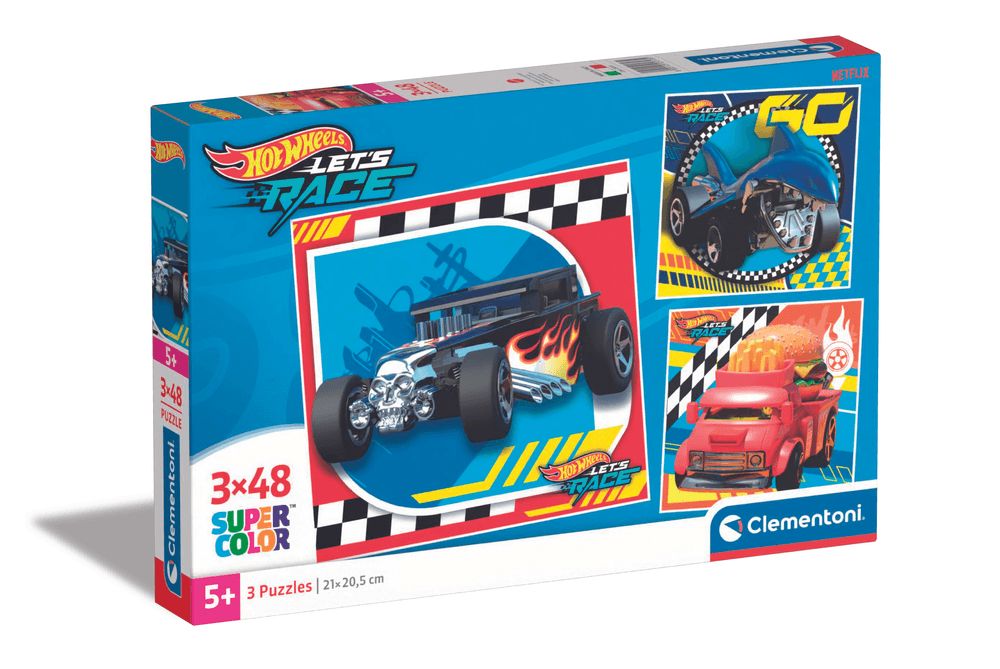 Clementoni - Hotwheels Trucks Jigsaw Puzzle Set - 48 Pcs - Pack of 3