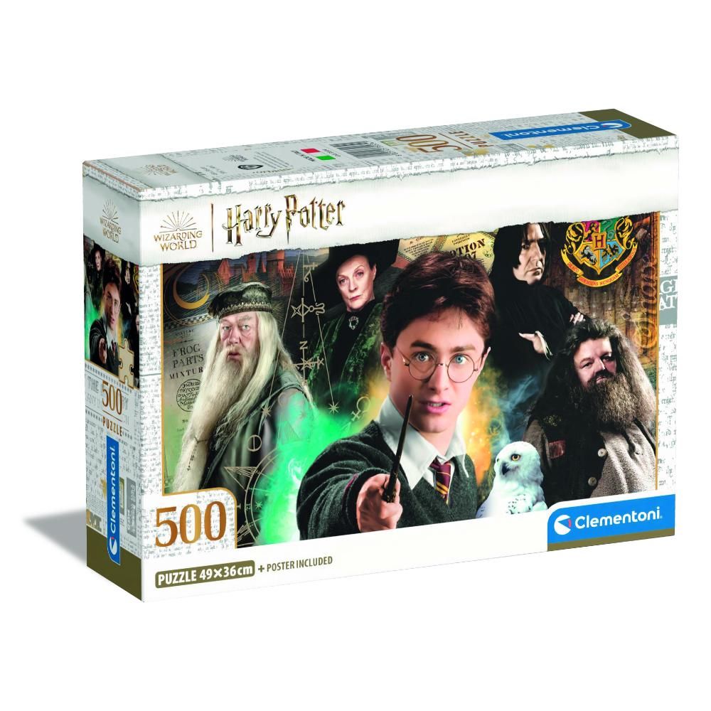 Clementoni - HQC Harry Potter Puzzle And Poster - 500 Pcs