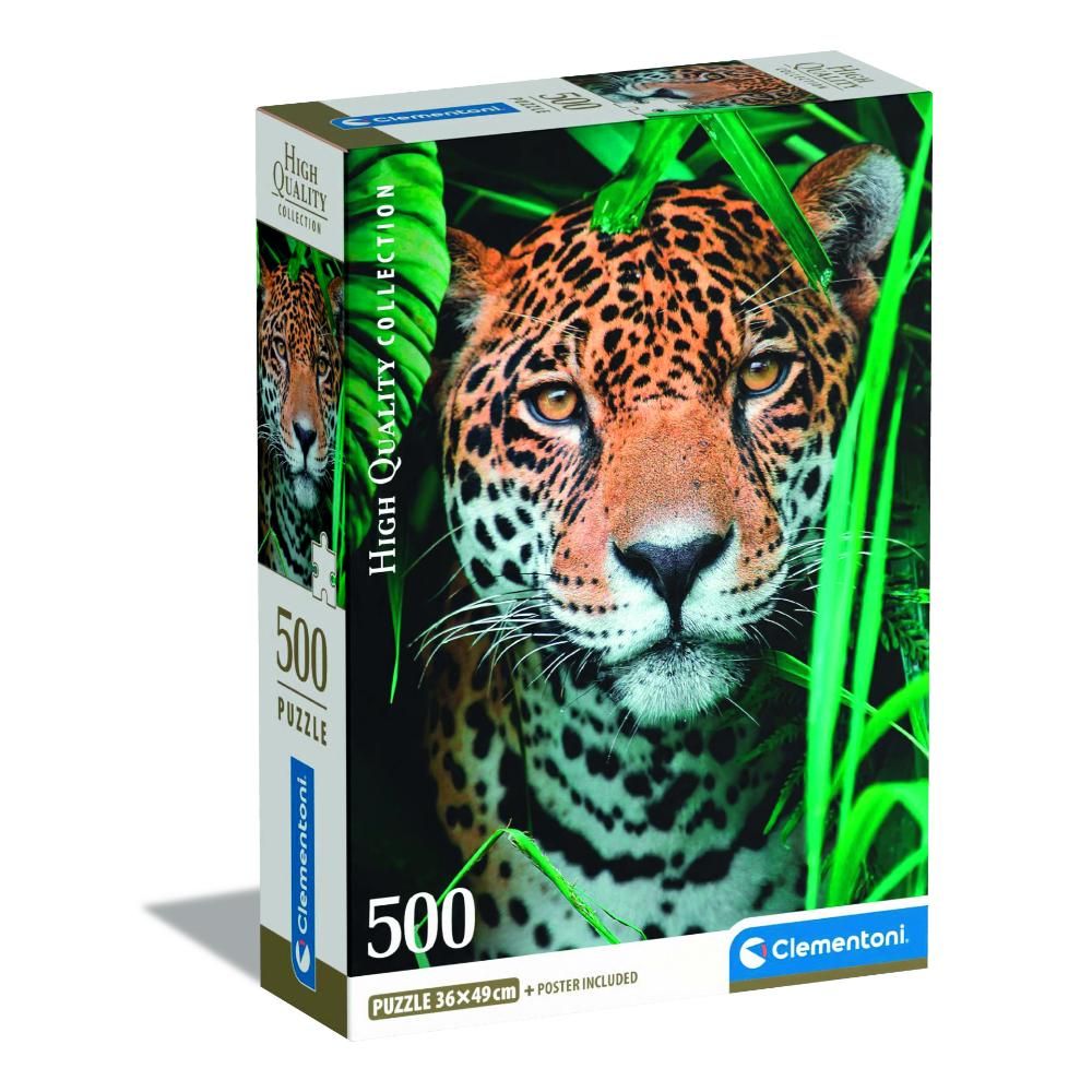 Clementoni - HQC Jaguar In The Jungle Puzzle And Poster - 500 Pcs