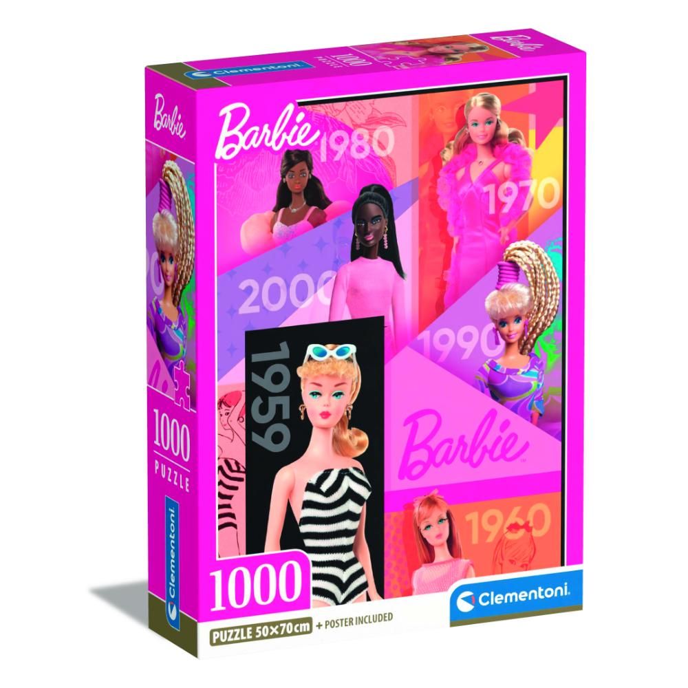 Clementoni - Barbie 65 Years Puzzle And Poster - 1000 Pcs