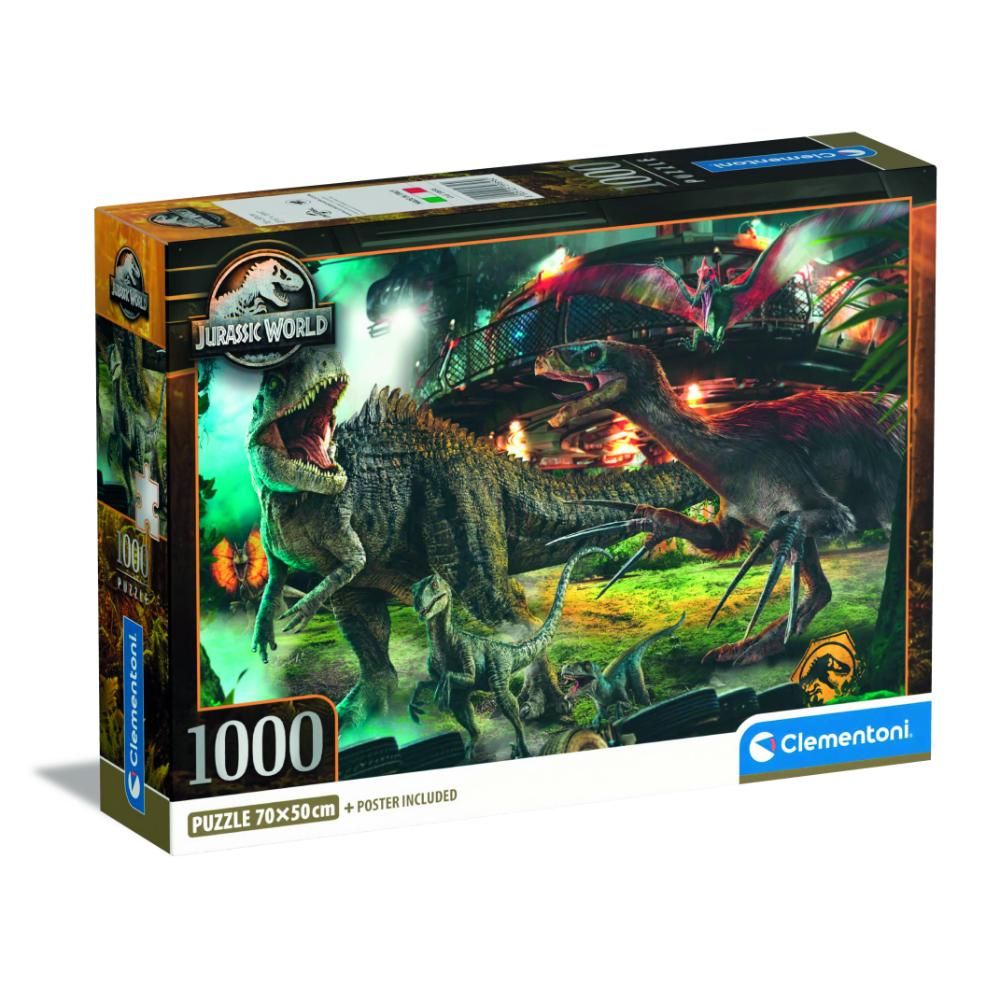 Clementoni - HQC Jurassic Puzzle And Poster - 1000 Pcs