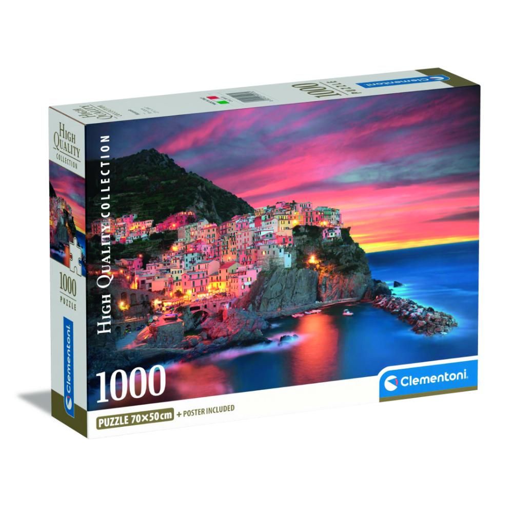 Clementoni - HQC Manarola Puzzle And Poster - 1000 Pcs