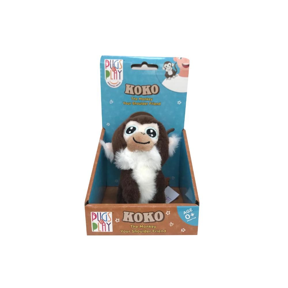 Pugs At Play - Shoulder Buddy Koko The Monkey Pluh Toy - 4-Inch