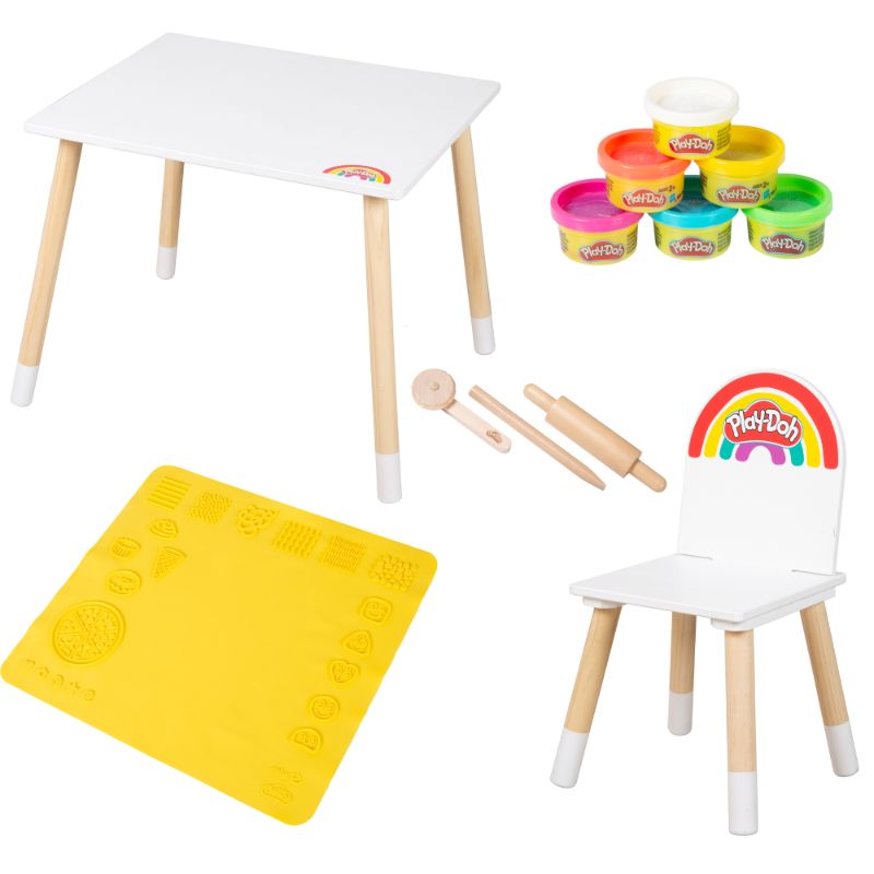 Roba - Play-doh Children's Seating Table And Chair Set With Accessories - 12 Pcs