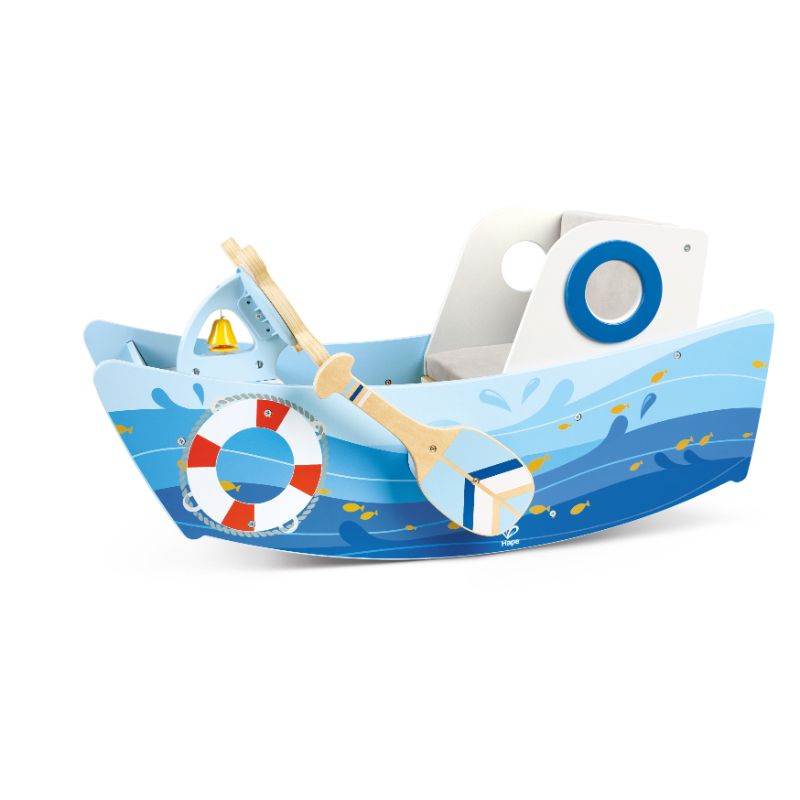 Hape - Captain's Rocking Boat Ride-On Toy - Blue