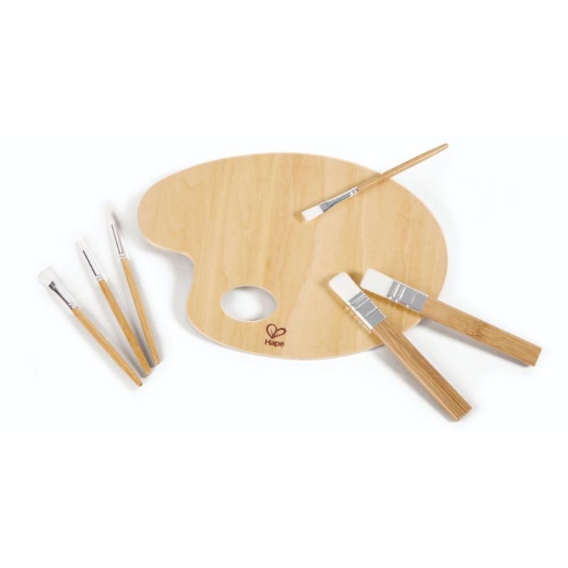 Hape - Bamboo Art Palette and Brush Kit - 7pcs