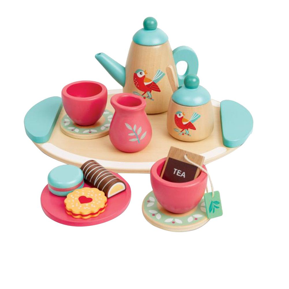 Hape - Tea Time Wooden Play Set - 14pcs