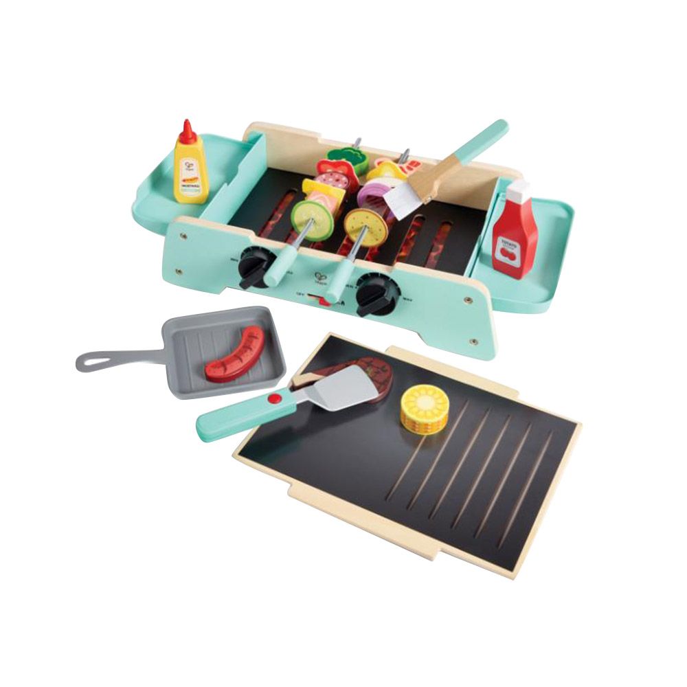 Hape - Wooden Sizzling Griddle & Grill BBQ Set - 24pcs