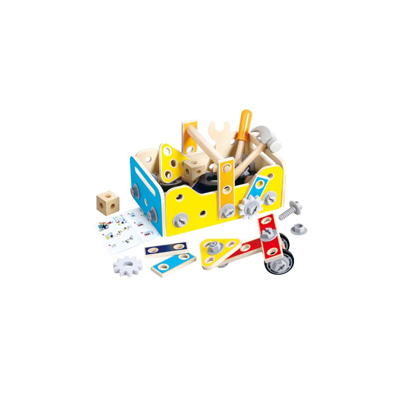 Hape - Build-It Wooden Tool Box With Accessories 83-Piece Set