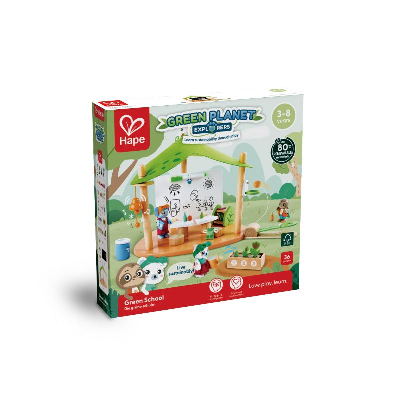 Hape - Green School Pretend Playset - 36 Pcs