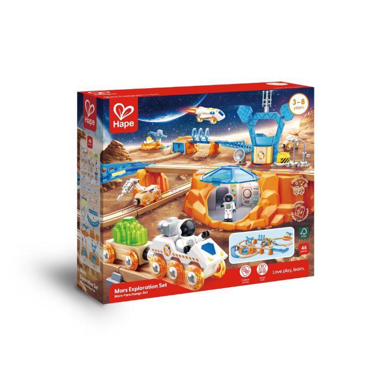 Hape - Mars Space Exploration Railway Train Playset - 48 Pcs