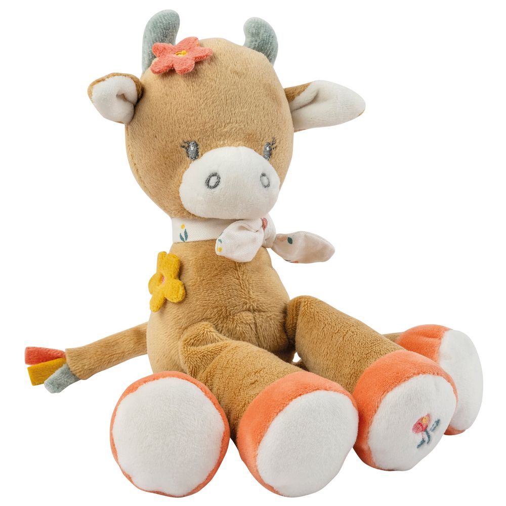 Nattou - Mini Cuddly Fluffy Toy - Cow Mila - 13 cm