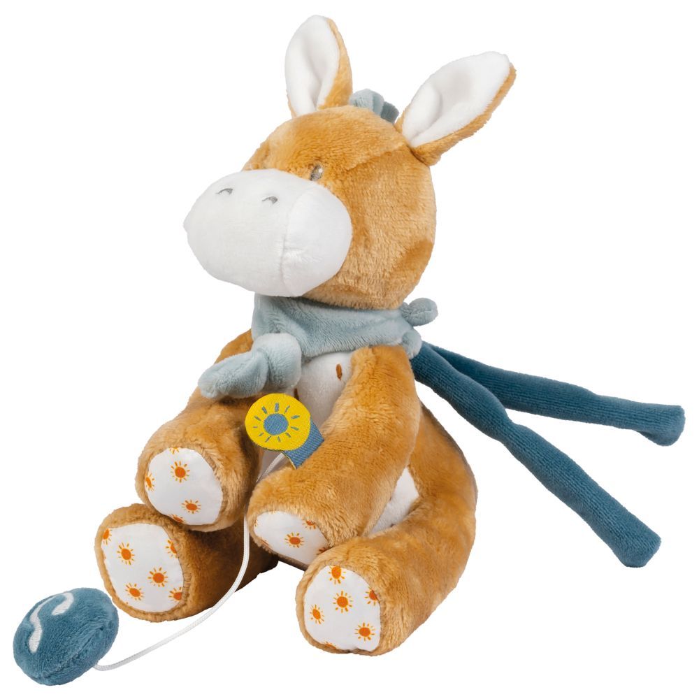 Nattou - Mini Musical Cuddly Toy - Donkey Leo - 9 cm